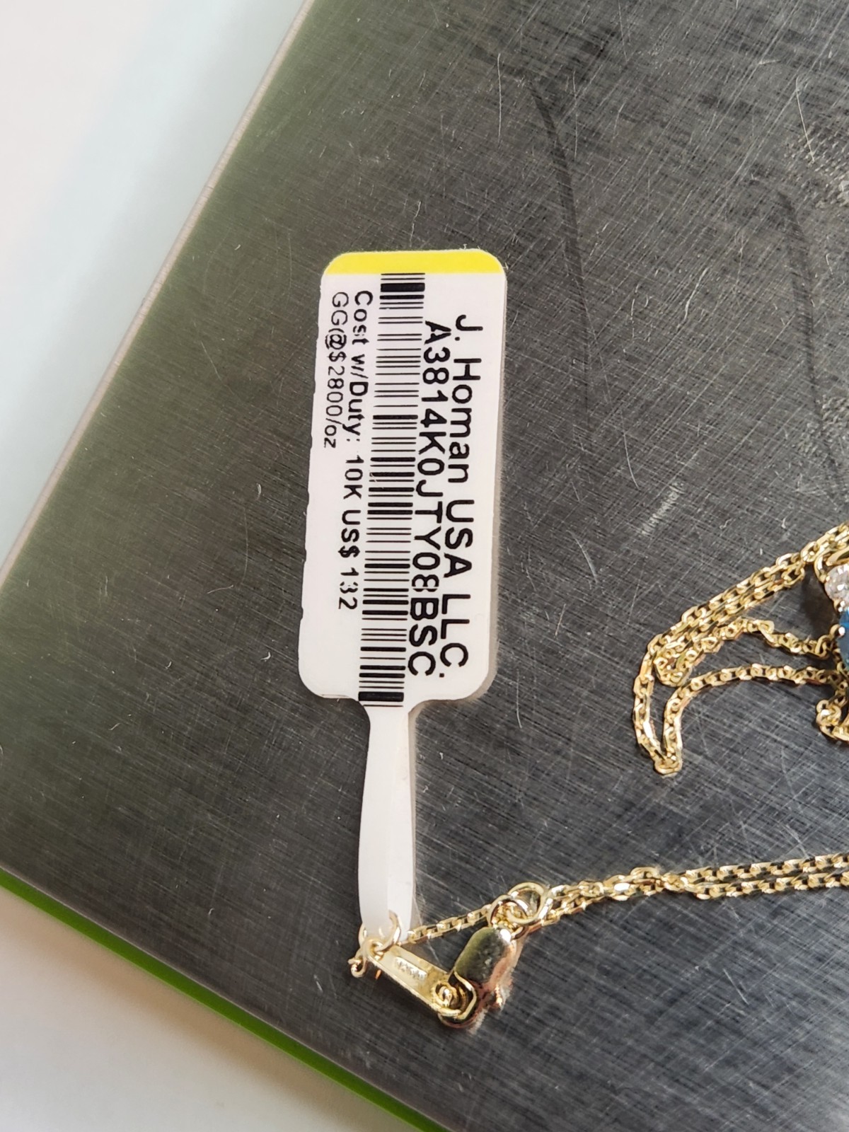 Kay Jewelers Citrine & Diamond Necklace Solid 10K Yellow Gold 2gram Retail $479
