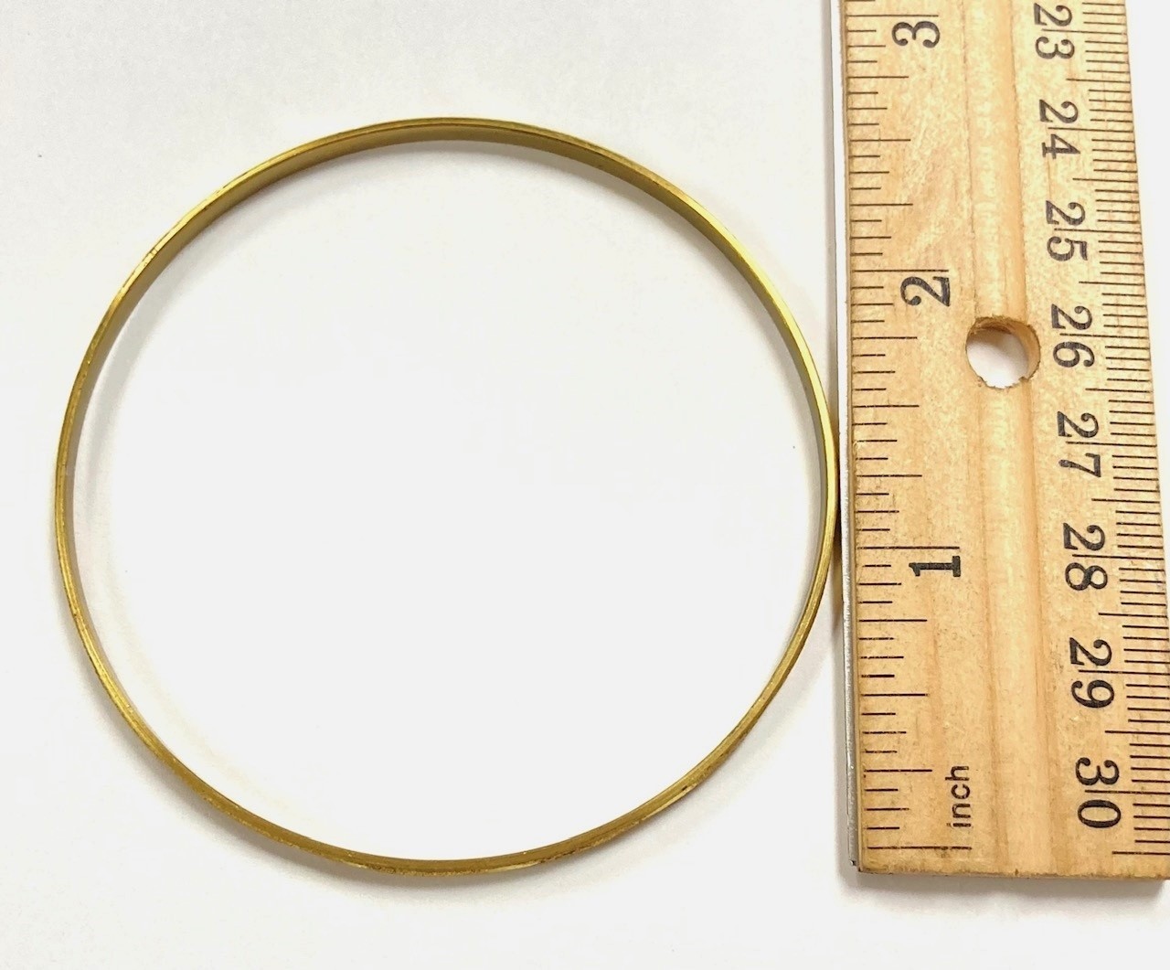 3 VINTAGE PATINA AGED SOLID BRASS 5mm. WIDE SMOOTH BANGLE BRACELETS W871
