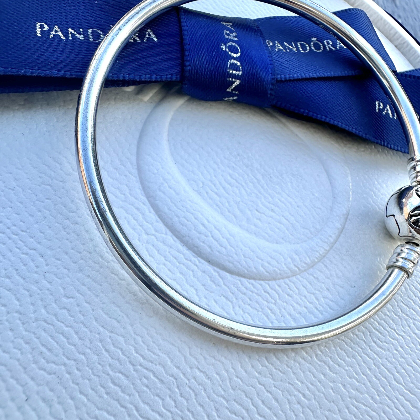 Authentic Pandora Silver “You Melt My Heart” Winter Bangle 17cm #598619C00