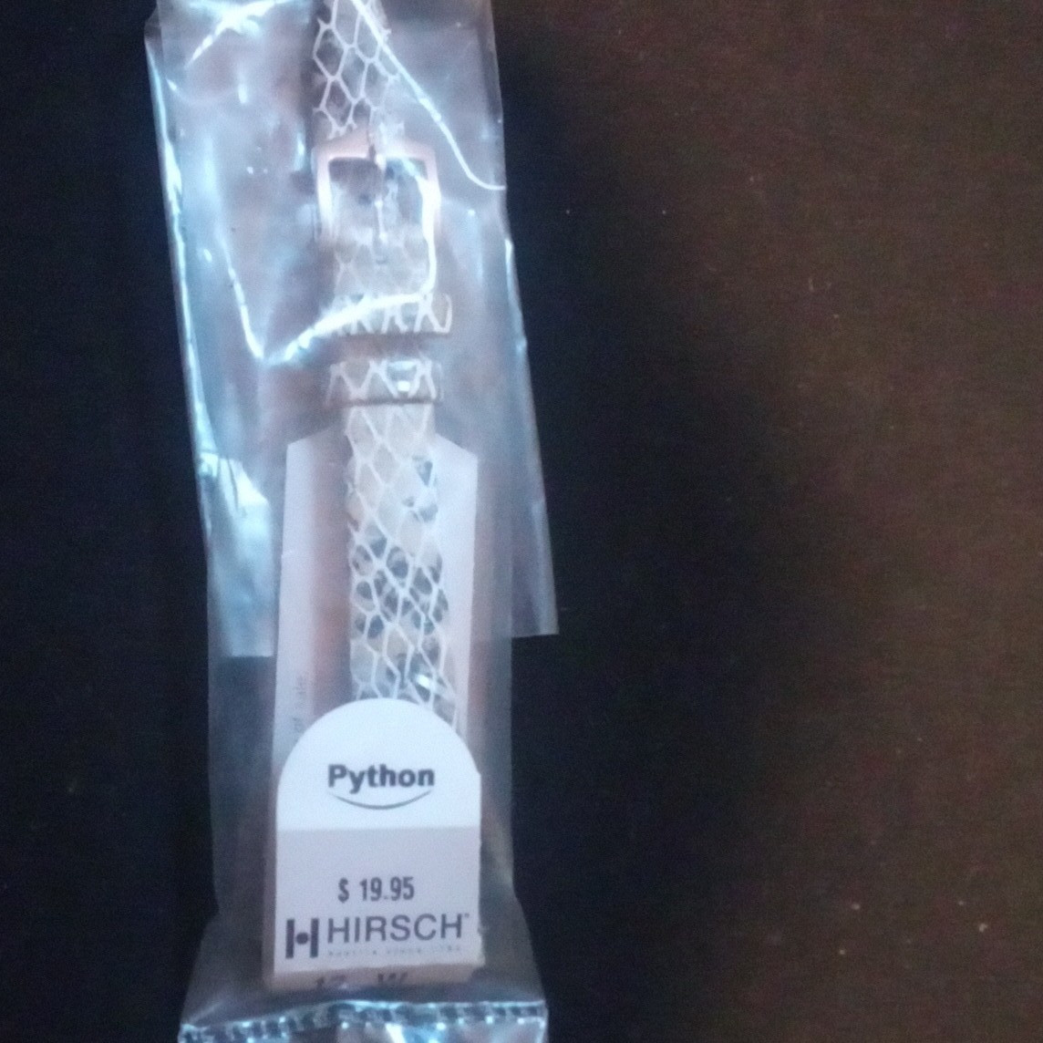 Vintage HIRSCH Python Wristwatch Band Two-Piece Watch Strap White Gray Color