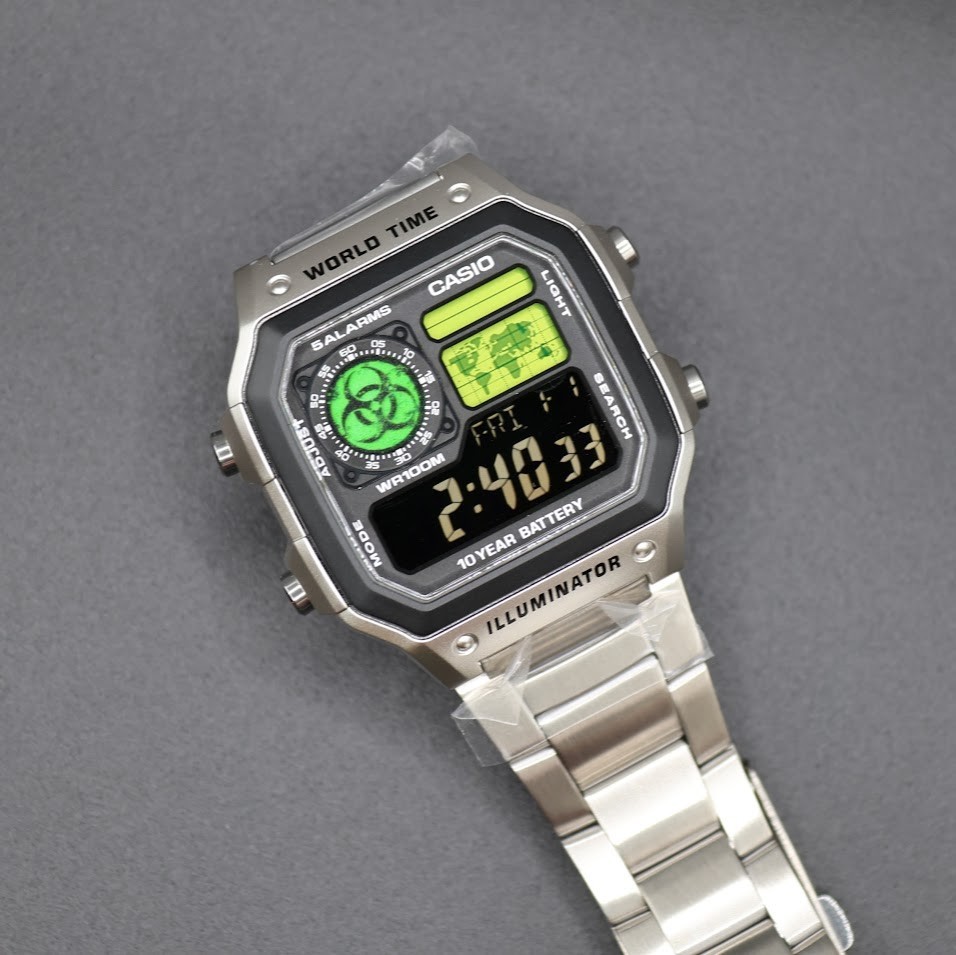 Radioactive | CASIO AE-1200WHD. Royale World Time Watch Mod. Negative Display
