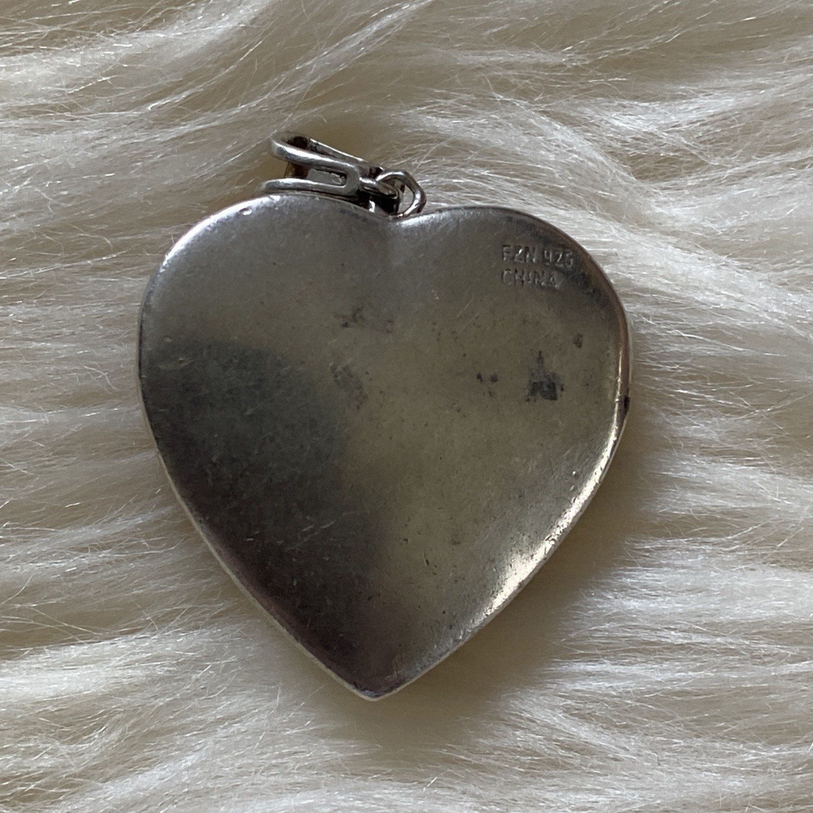 Fuzion Creations International .925 Sterling Silver Round CZ Heart LocketPendant
