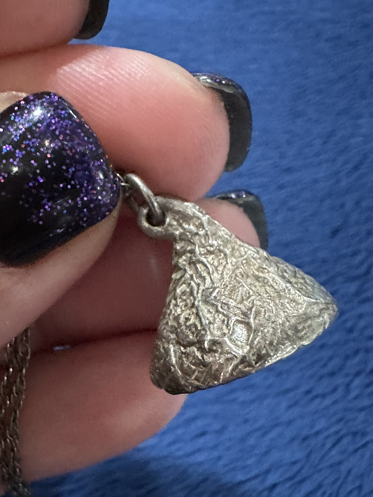 Vtg Sterling Silver 925 JCF Hershey Chocolate Kiss Pendant Necklace, 18”