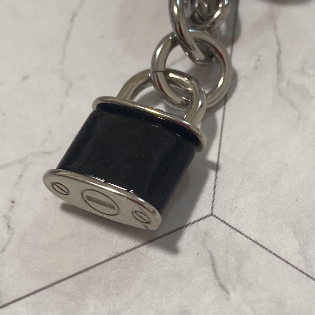 Vivienne Westwood Necklace Padlock Pearl Silver x Black w/drawstring [E50261