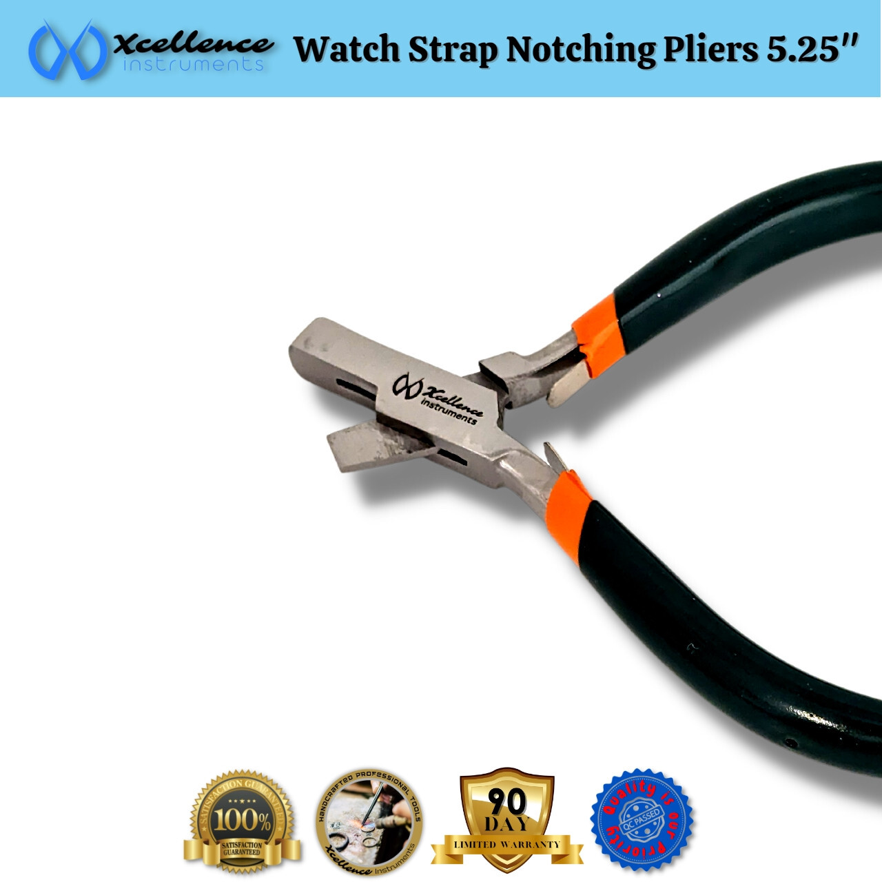 Xcellence Leather & Rubber Watch Strap Notching Pliers Repair Tools 5.25″ Green