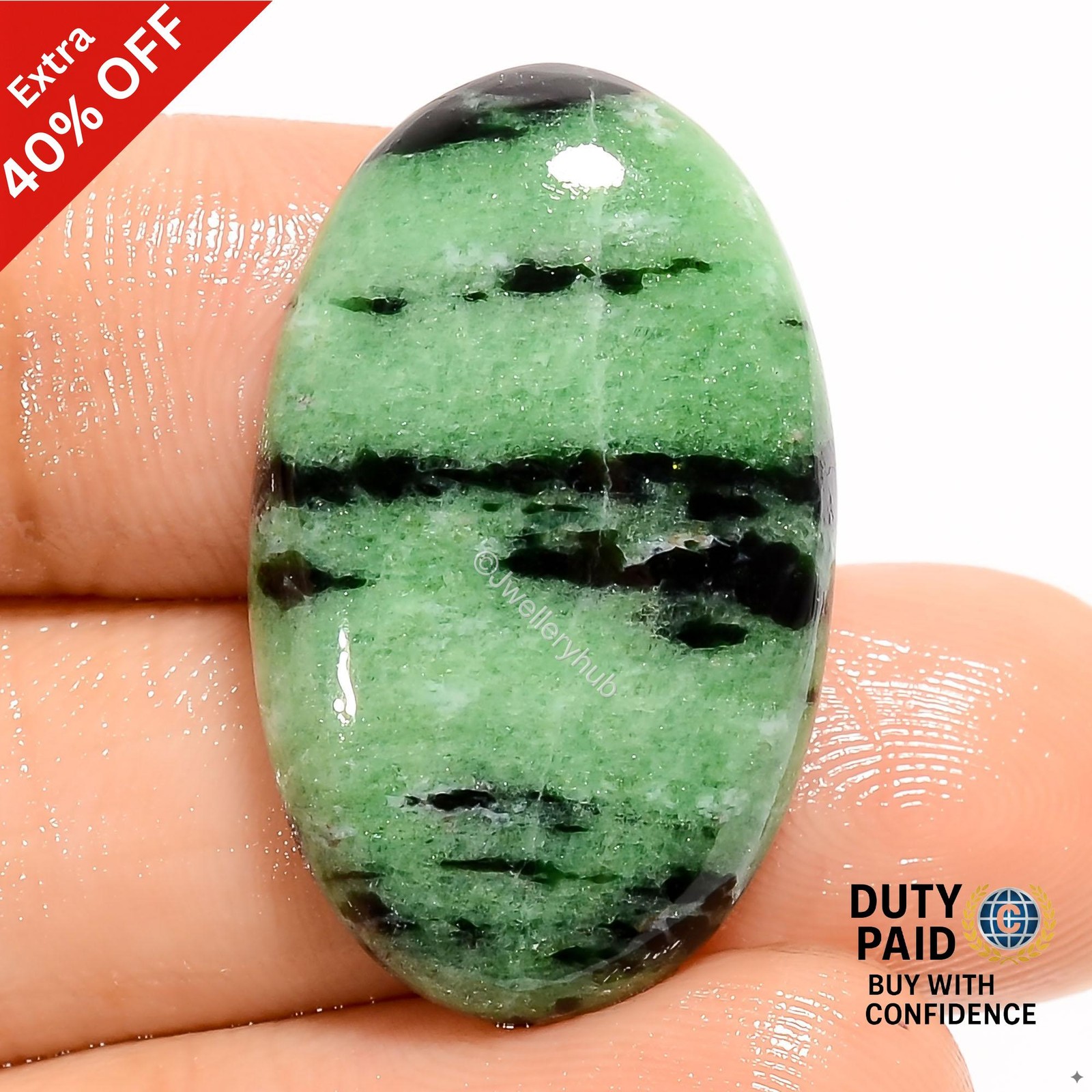 31.00 Cts Oval Ruby Zoisite Cabochon Semiprecious Gemstone Natural 28X17X5 mm