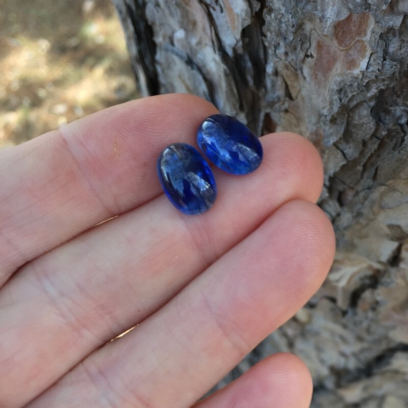 Sapphire Royal Blue! Natural Kyanite Pair India 15.81 carats GLI