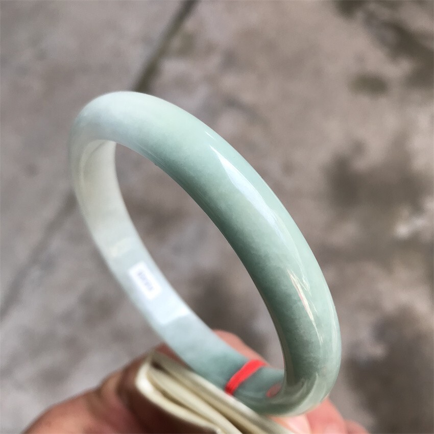 63.5mm Natural Ice Green Myanmar Jadeite Bracelet Emerald Jade Bracelet Bangle