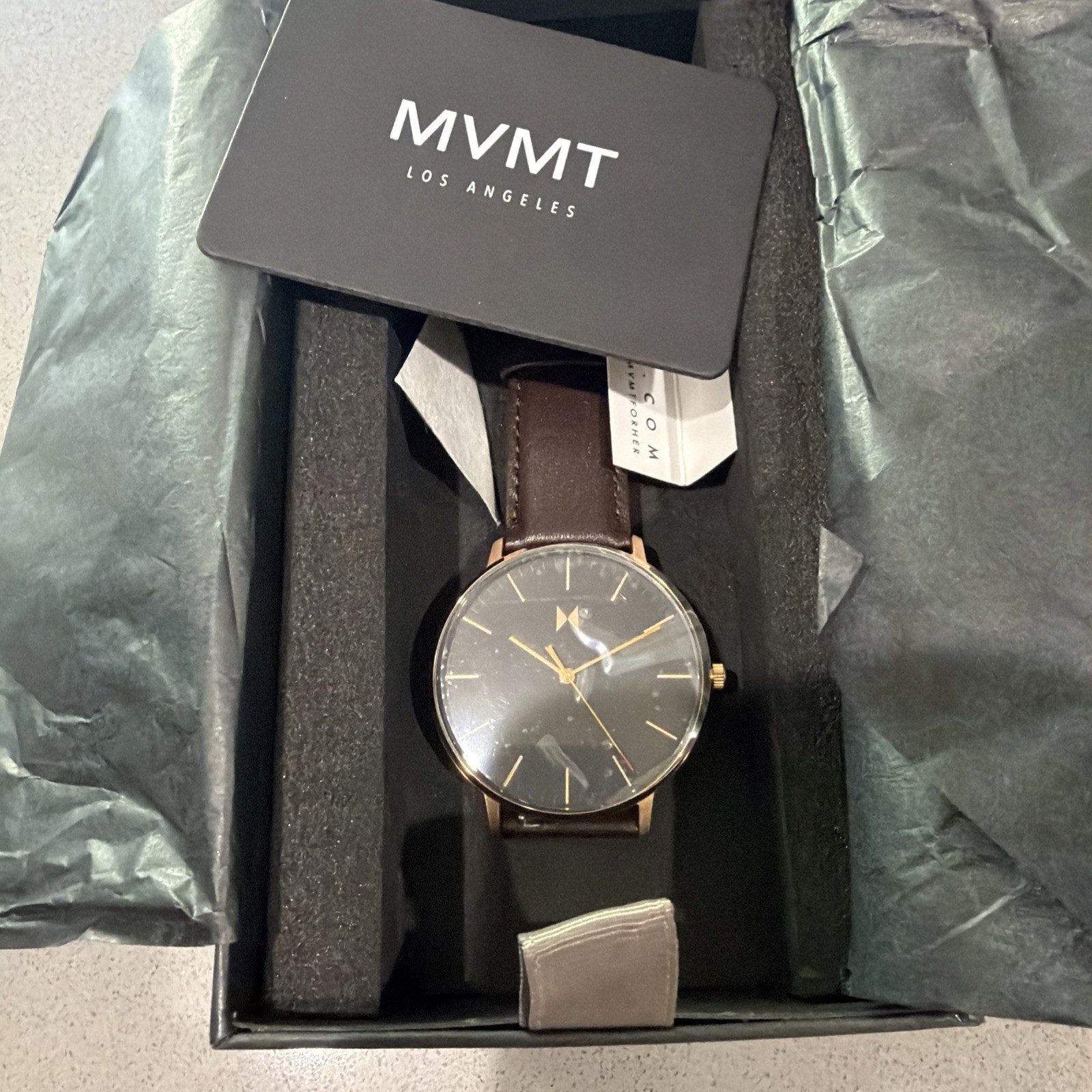 MVMT Mens Black On brown Dress Watch – NEW IN BOX