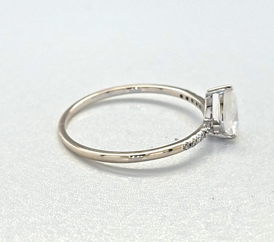 White Stone Lady’s Stone & Diamond Ring 6 Diamonds .024 Carat T.W. (GAL156791)