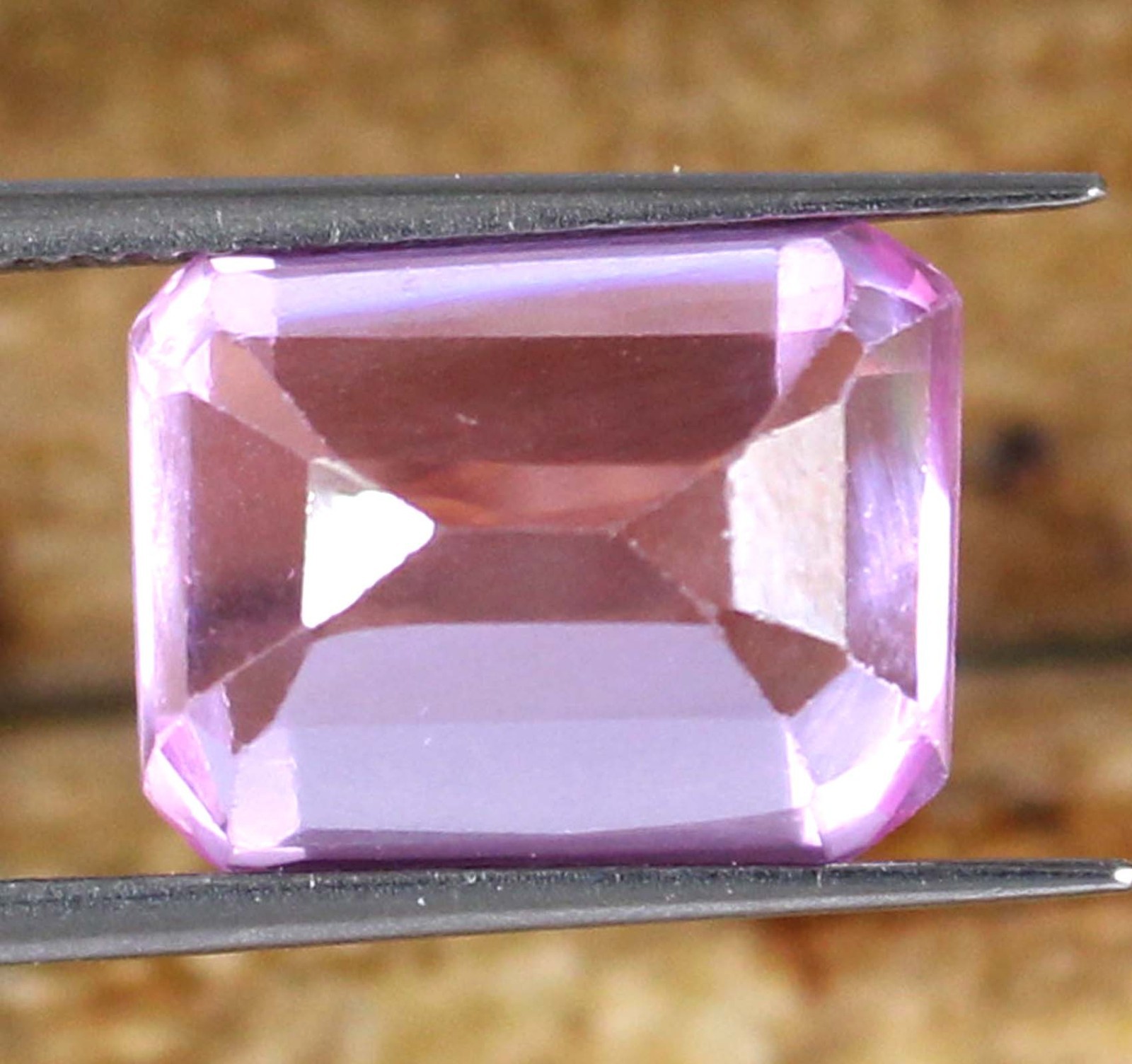 AGI Certified Mogok Pink Ruby 9.65 Ct Natural Emerald Cut Gemstone