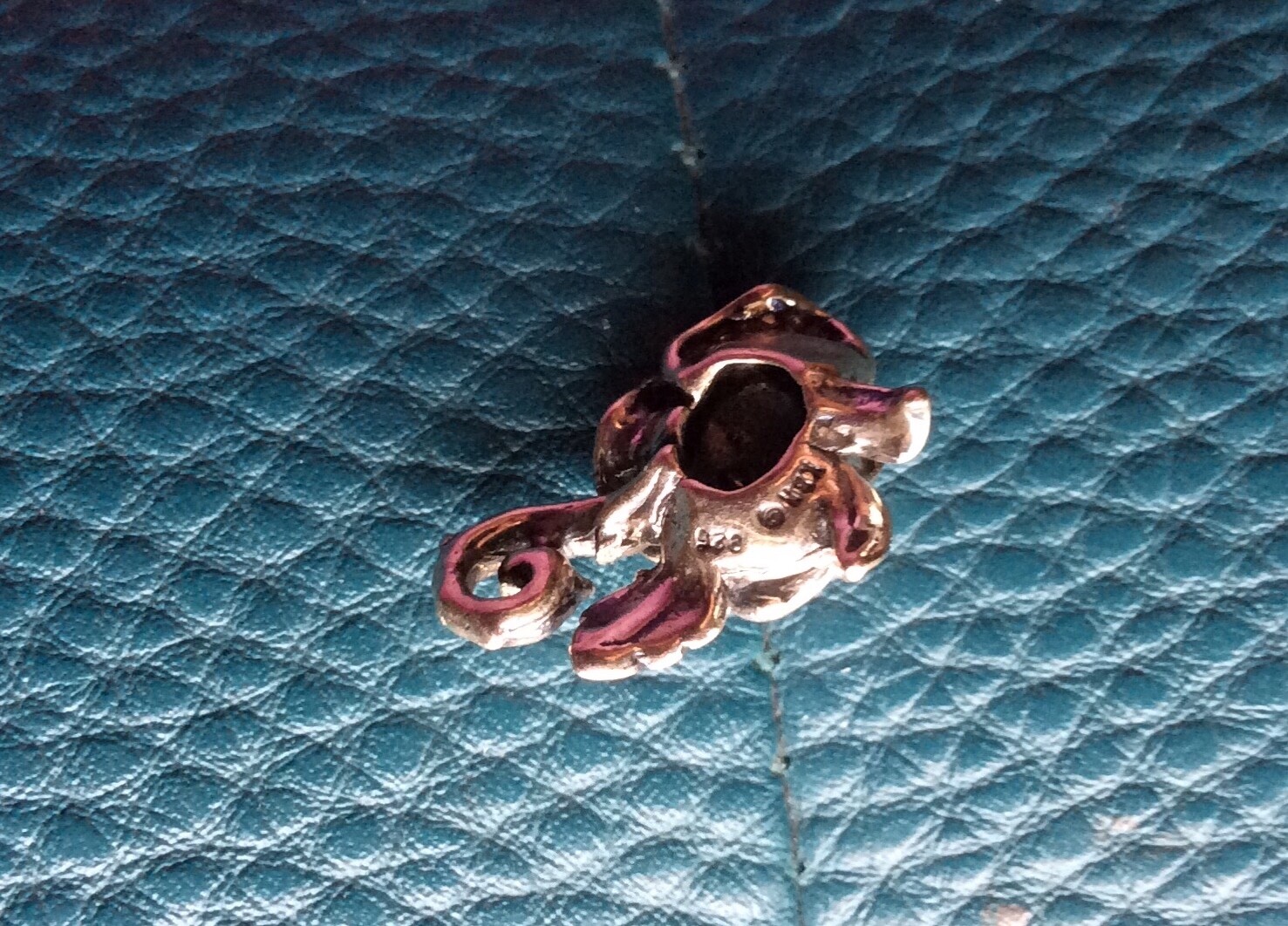 Kabana Sterling Silver .925 Rose Flower Oxidized Charm Pendant (3.29 grams)