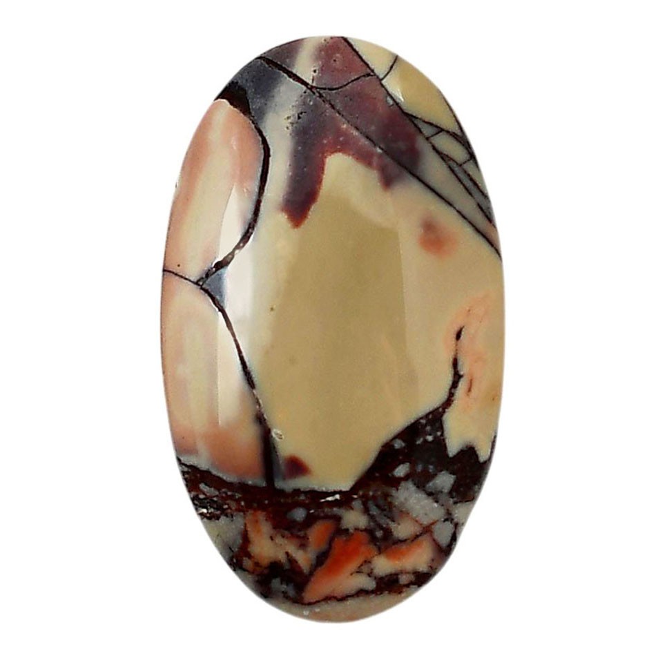 Natural Porcelain Jasper 21×35.4×5.8 mm Oval Shape Polished Gemstone LS91-05737