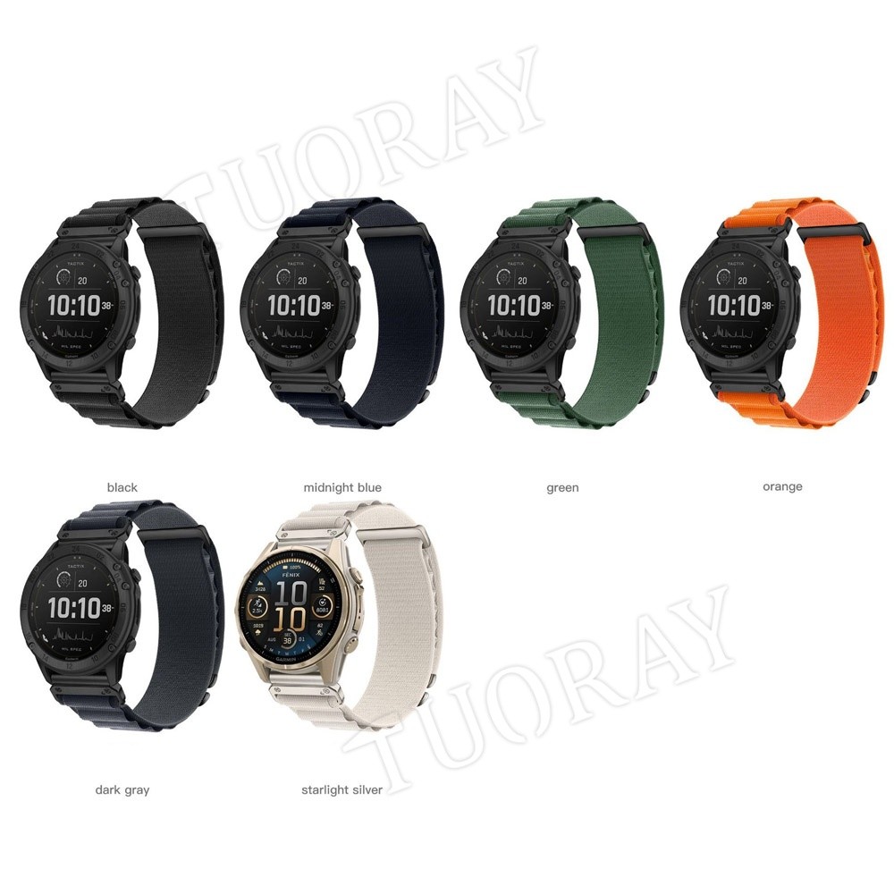 20 22 26mm Nylon Band Strap For Garmin Fenix 8 7X 6X Pro 7 7S 6 6S 5X 5 5S Plus