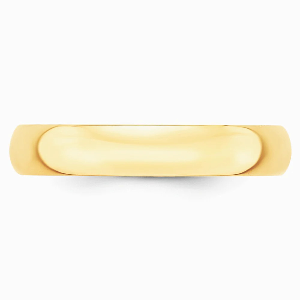 10K Yellow Gold 10KY 4mm LTW Half Round Band Size 10