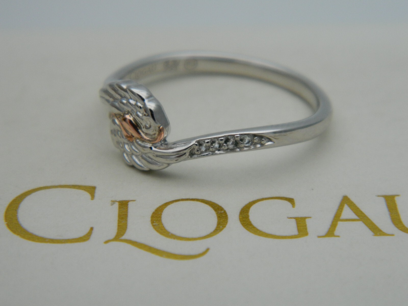 Welsh Clogau Sterling Silver & 9ct Rose Gold Seraphina Topaz Ring size P 1/2