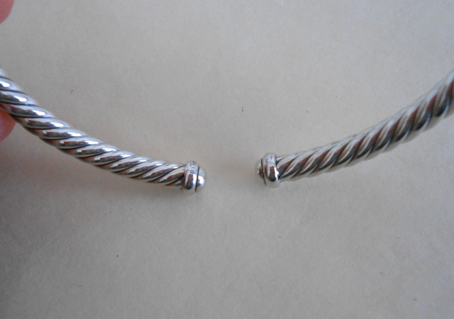 New David Yurman sterling Silver 4mm Cable Flex Bracelet 6.75″