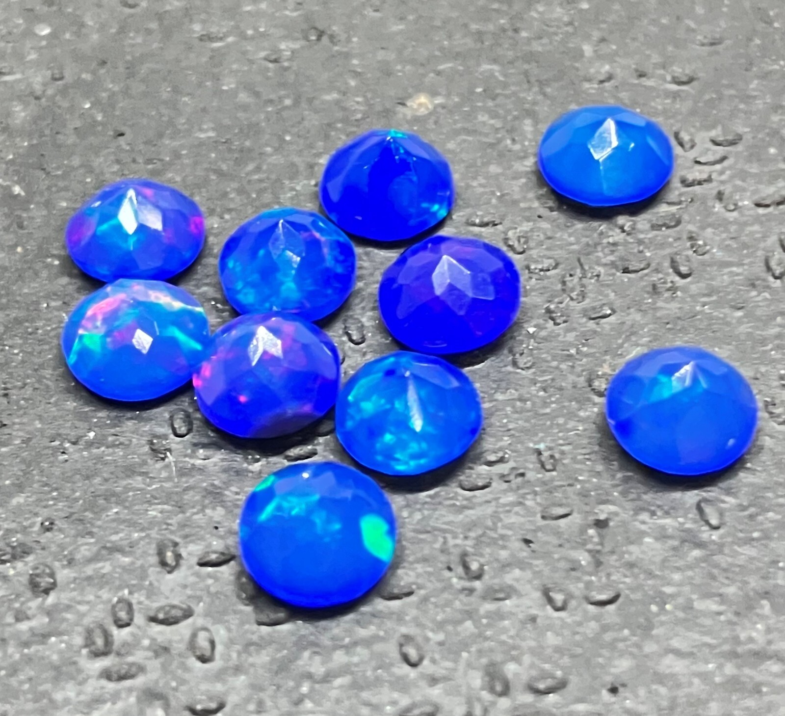 Blue Opal Natural Ethiopian Fire Round Cut AAA Loose Gemstone Assorted Jewelry