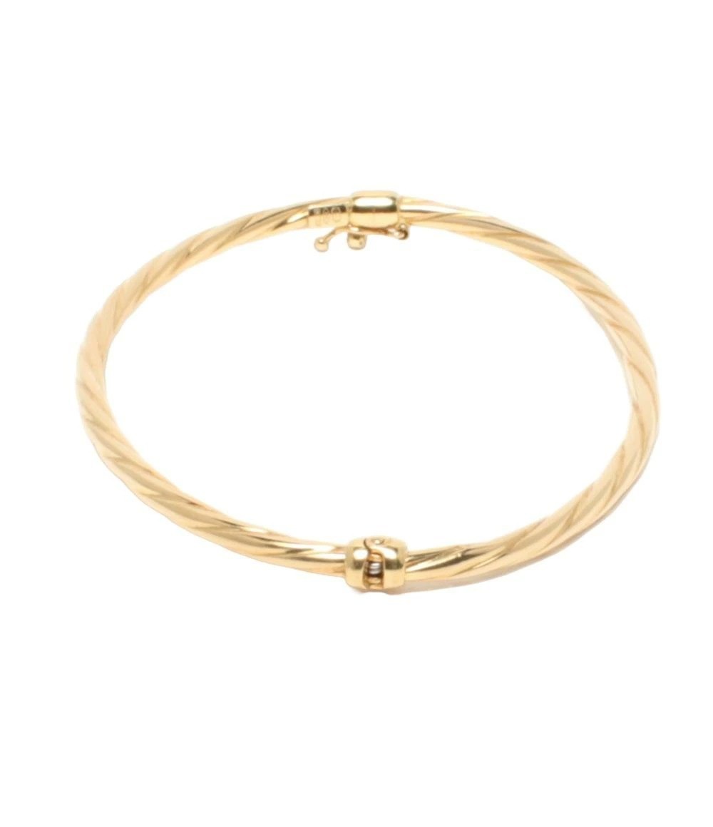 UNOAERRE Bangle Bracelet K18 Yellow Gold 16.5cm Authentic Italy Jewelry