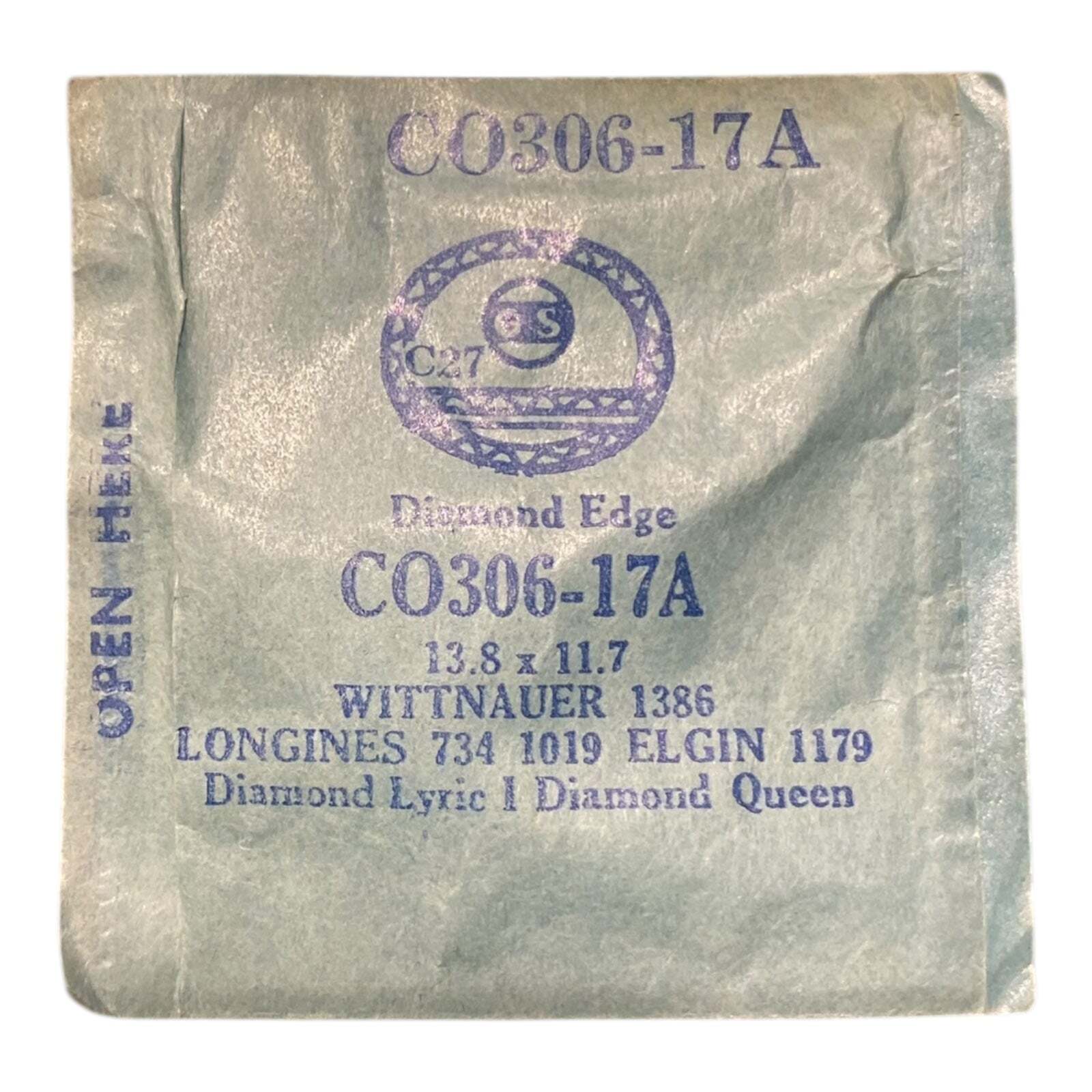 Germanow-Simon Mach (GS) CO306-17A Watch Crystal 13.8×11.7 NOS Part Wittnauer