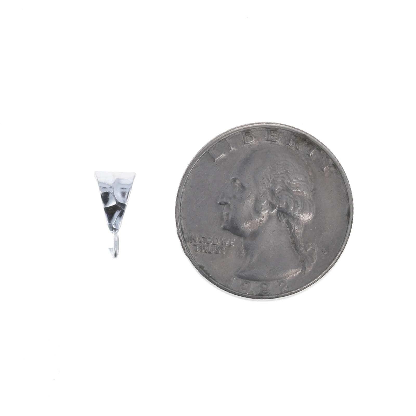 6 pc Hammered Bail Jewelry Finding, Sterling Silver 925, 6mm x 12mm Silver Bail