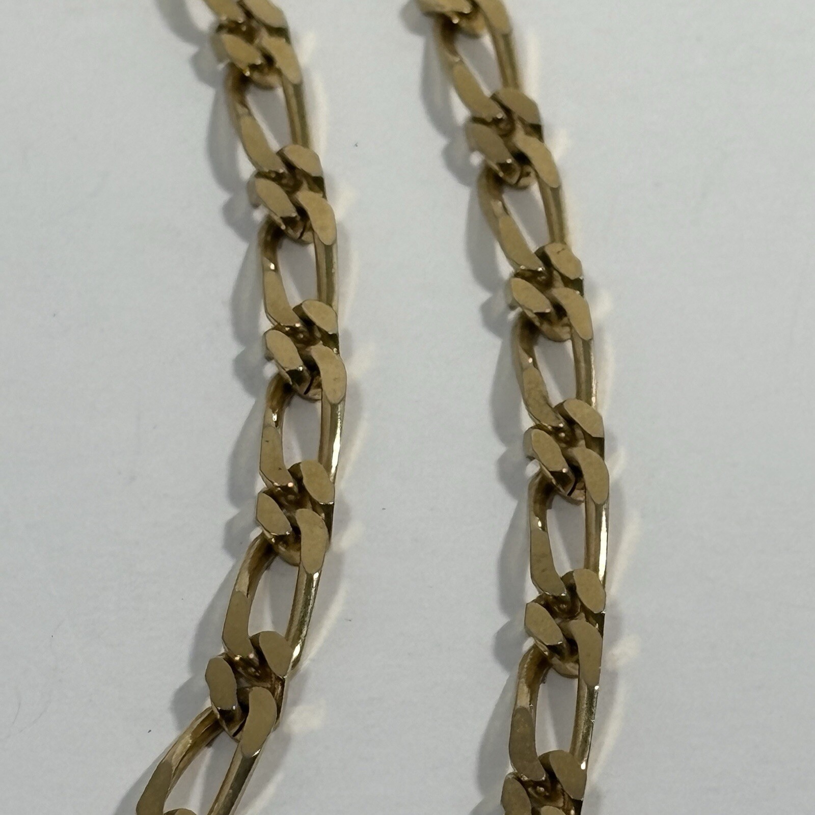 Vintage Signed MONET Gold Tone Chain Necklace Figaro Flat Link 30″