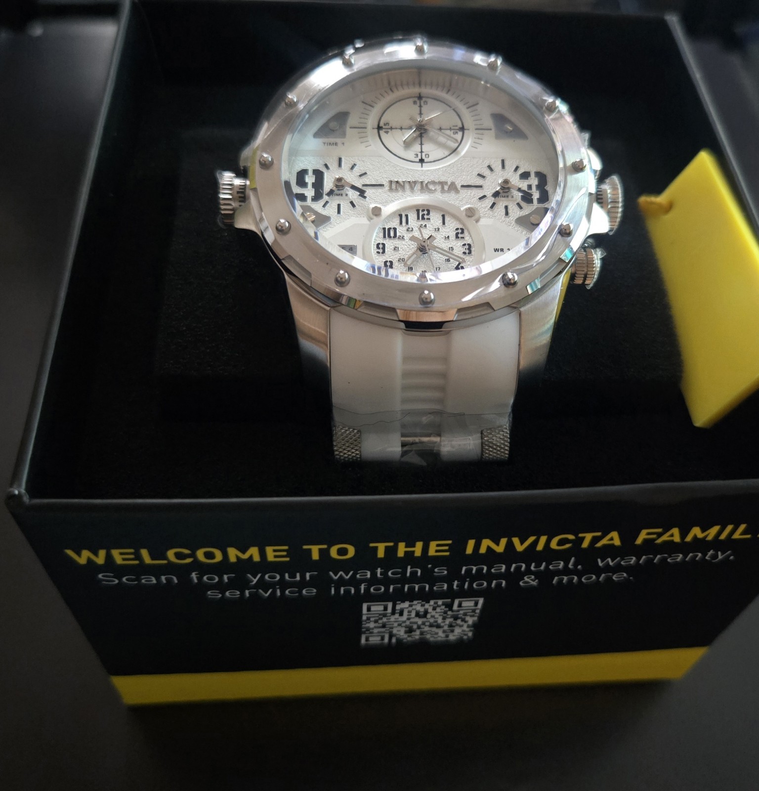 Invicta Coalition Forces Men’s Quartz Analog 100m Silver Case White Strap