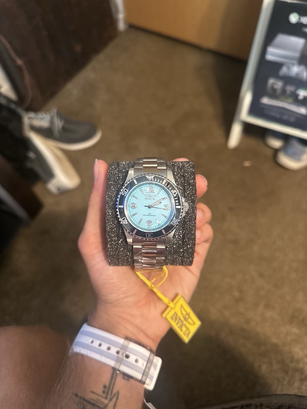 Invicta Men’s Pro Diver Quartz Watch 43mm Blue Dial SS Bracelet 100m Box