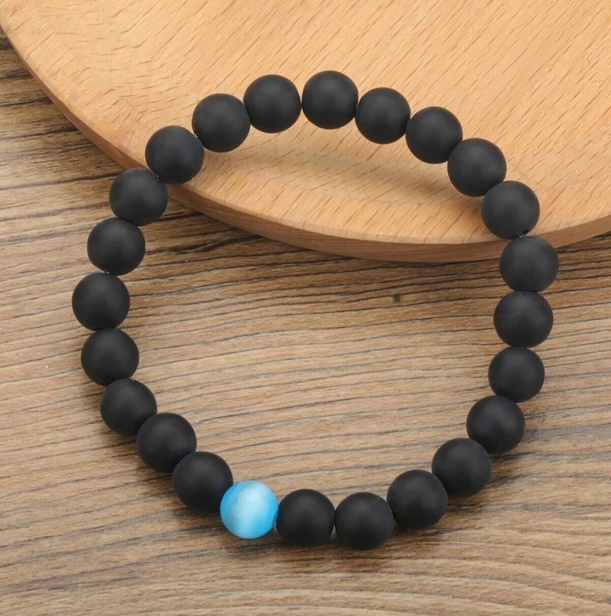 Black Onyx 8mm Beads Healing Chakra Strength Protection Women Men Bracelet Gifts
