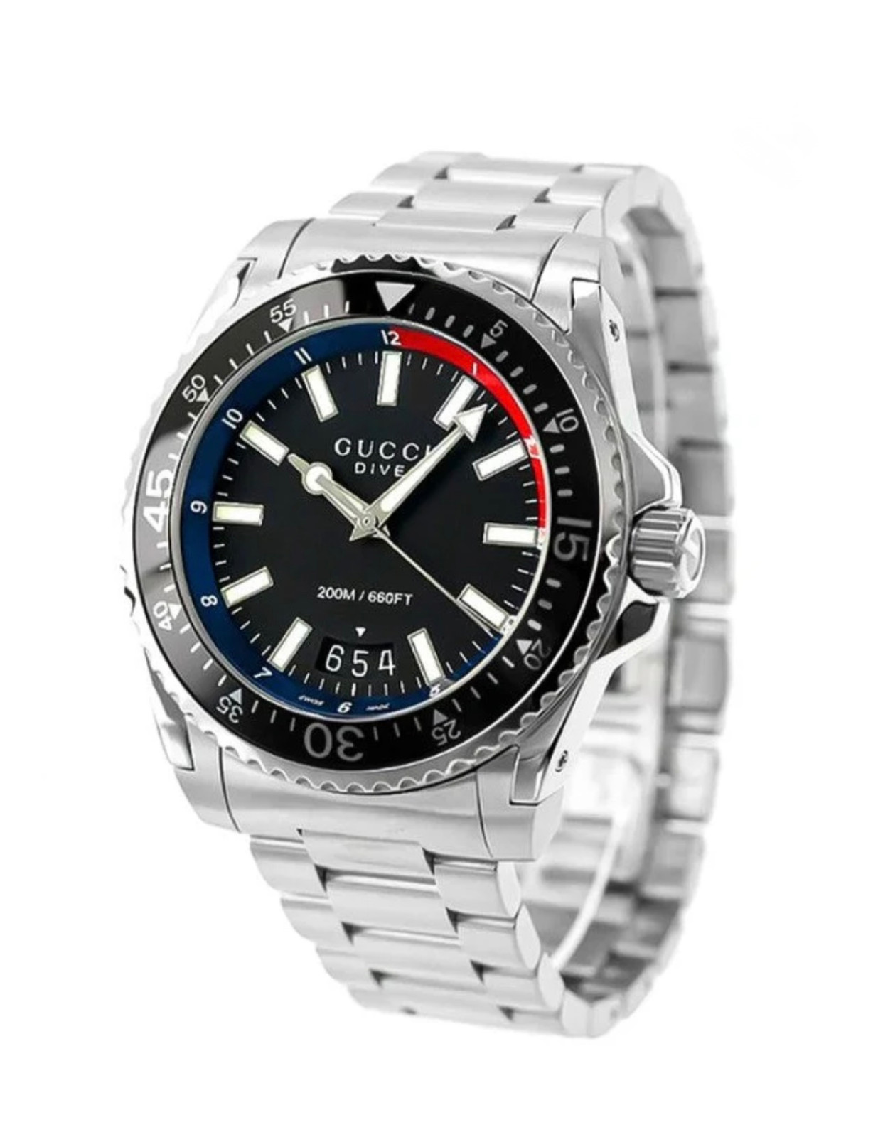 ​GUCCI Dive YA136212 Black Stainless Steel Men’s Watch 45MM – Brand New