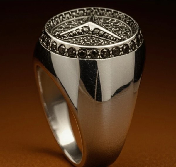 925 silver Mercedes, Mercedes Men,Luxury Ring, birthday gift for husband unique