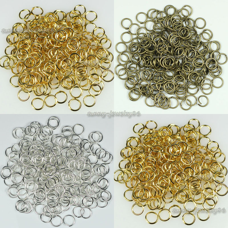 1000pcs Silver/Gold/Bronze Plated Open Jump Rings 3mm 4mm 5mm 6mm 7mm 8mm 9mm