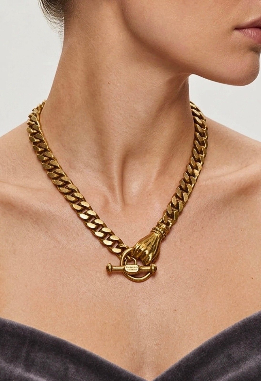 Elizabeth Cole Jewelry Oakley Necklace 24K Gold Plated