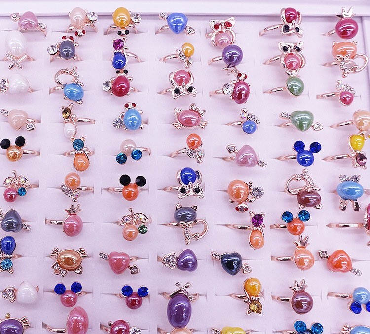 Wholesale 36pcs animal Adjustable ceramic alloy women Ring Wedding gifts Jewelry