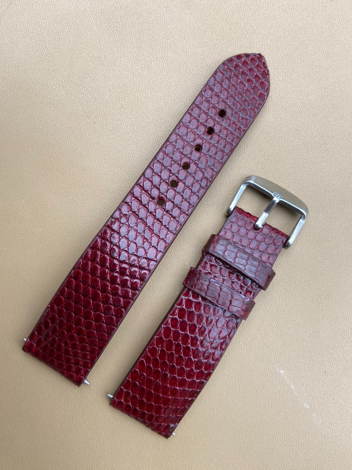 Dark Red Lizard Leather Watch Strap Band 16 17 18mm 19 20mm 21mm 22mm 24mm 26mm.