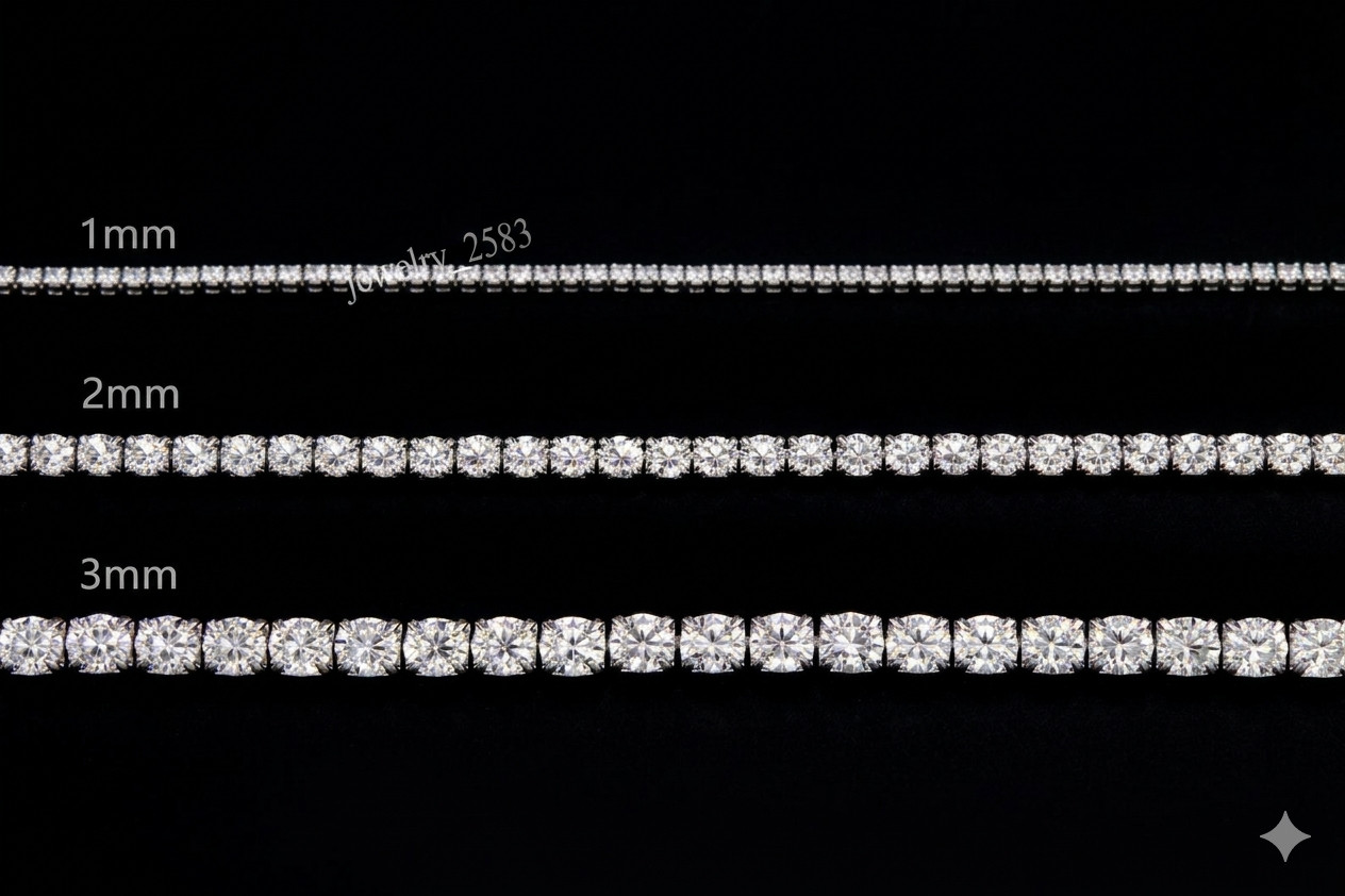 New Arrival 1mm To 3mm Mother Day Real Moissanite Tennis 7.5″ Bracelet 925Silver