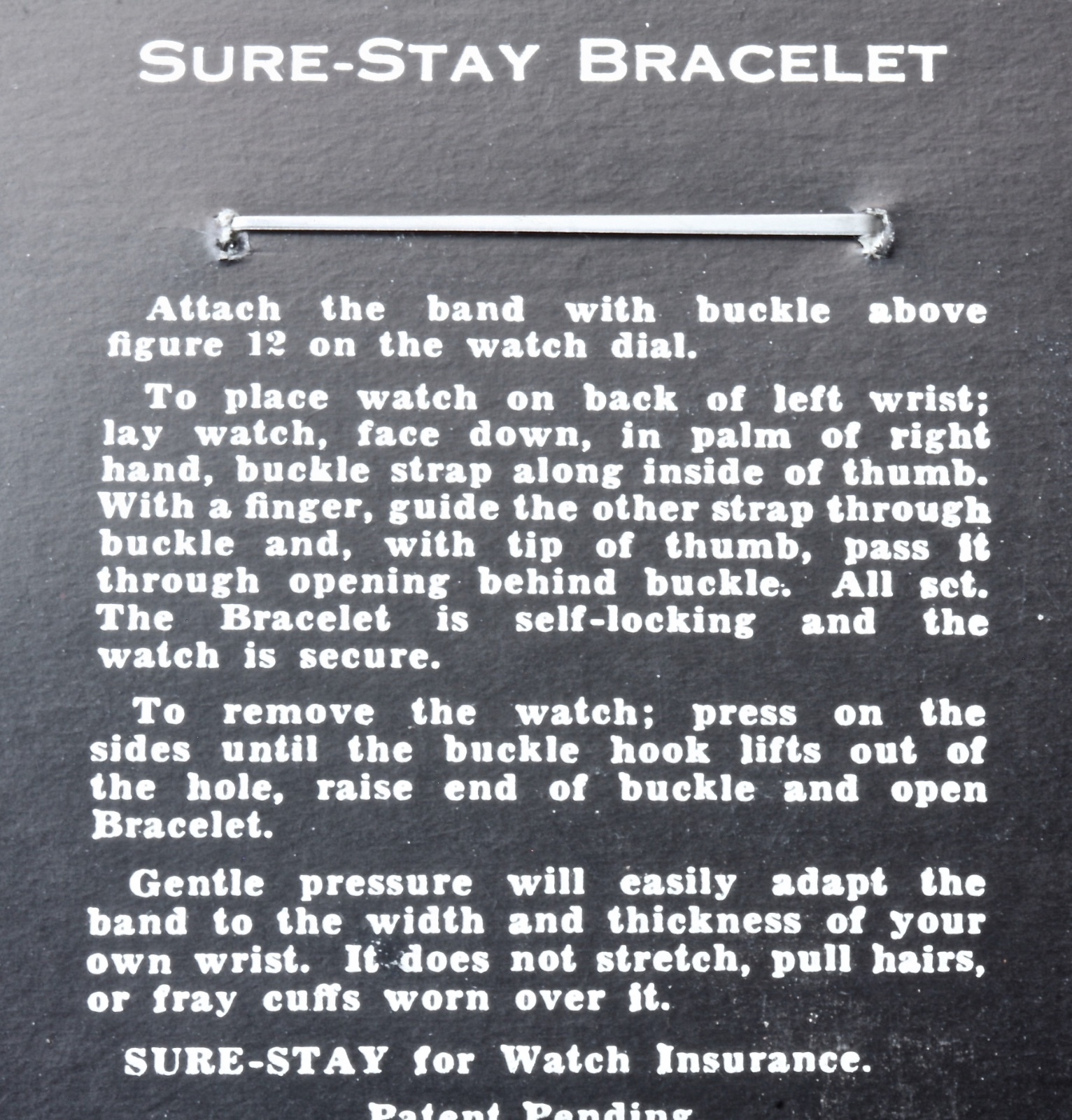Surestay 1940s vintage military watch band 16mm cuff type spring bars/fixed lugs