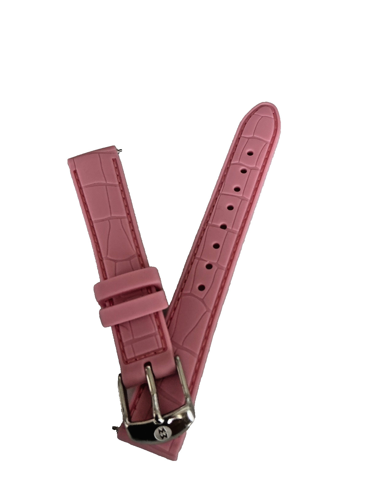 NEW MICHELE DECO, SIDNEY MID LIGHT PINK SILICONE 16mm WATCH STRAP