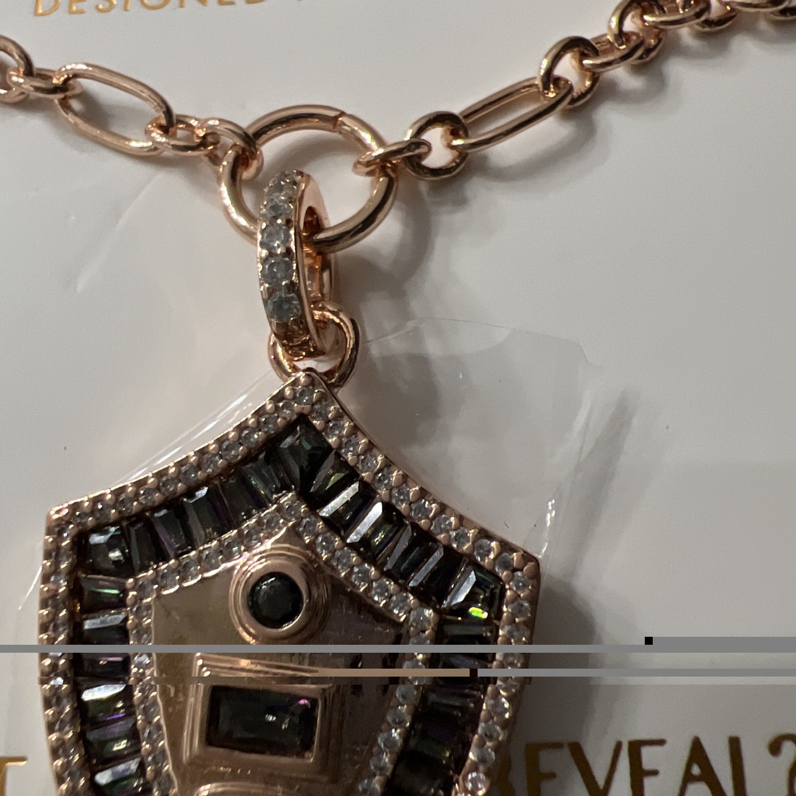 Bomb party June 2026 necklace “The Arabella Shield” LC Alexandrite RG plating