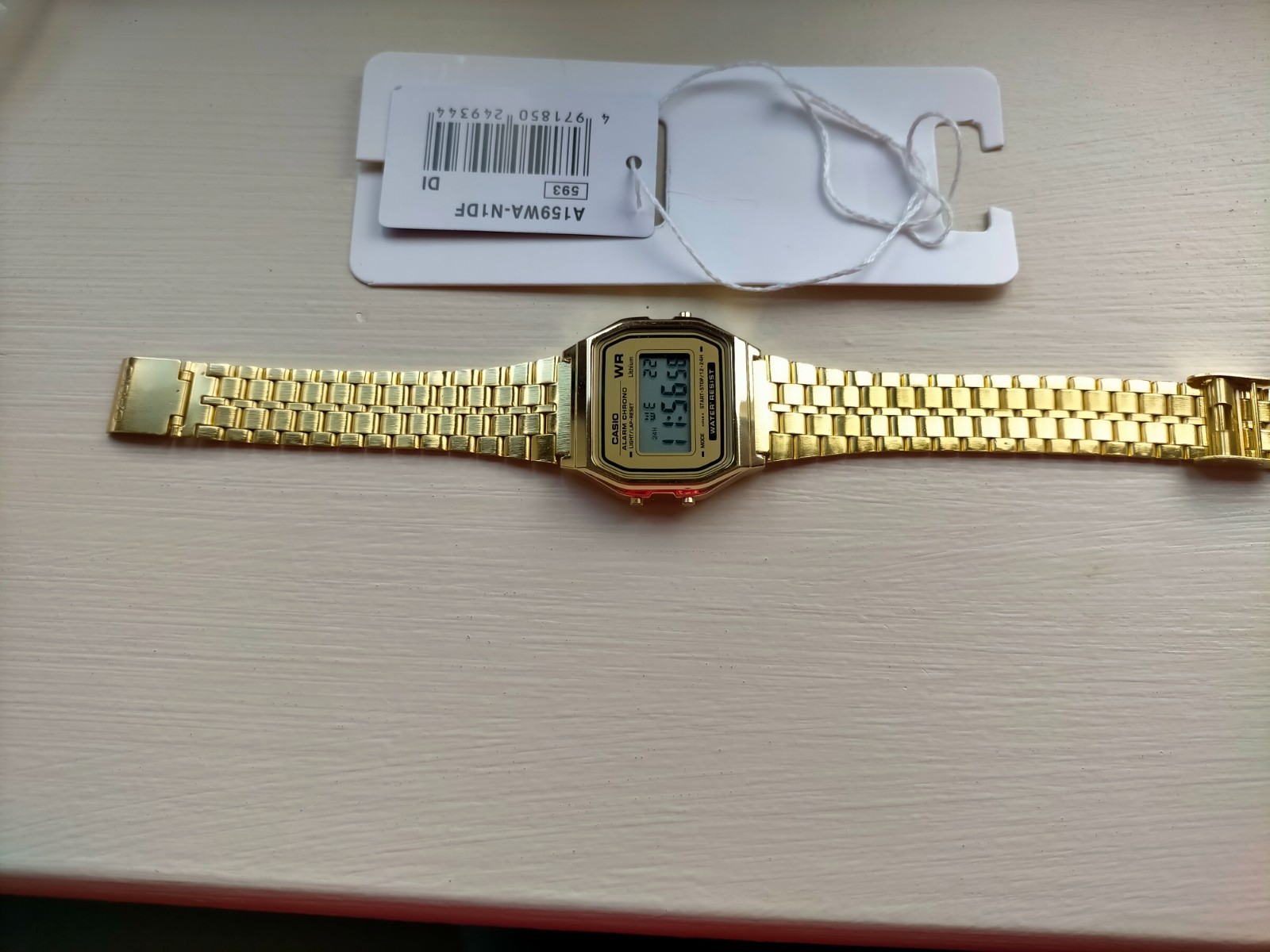 New Casio A159W Digital Classic Retro Stainless Steel Gold Watch UK SELLER