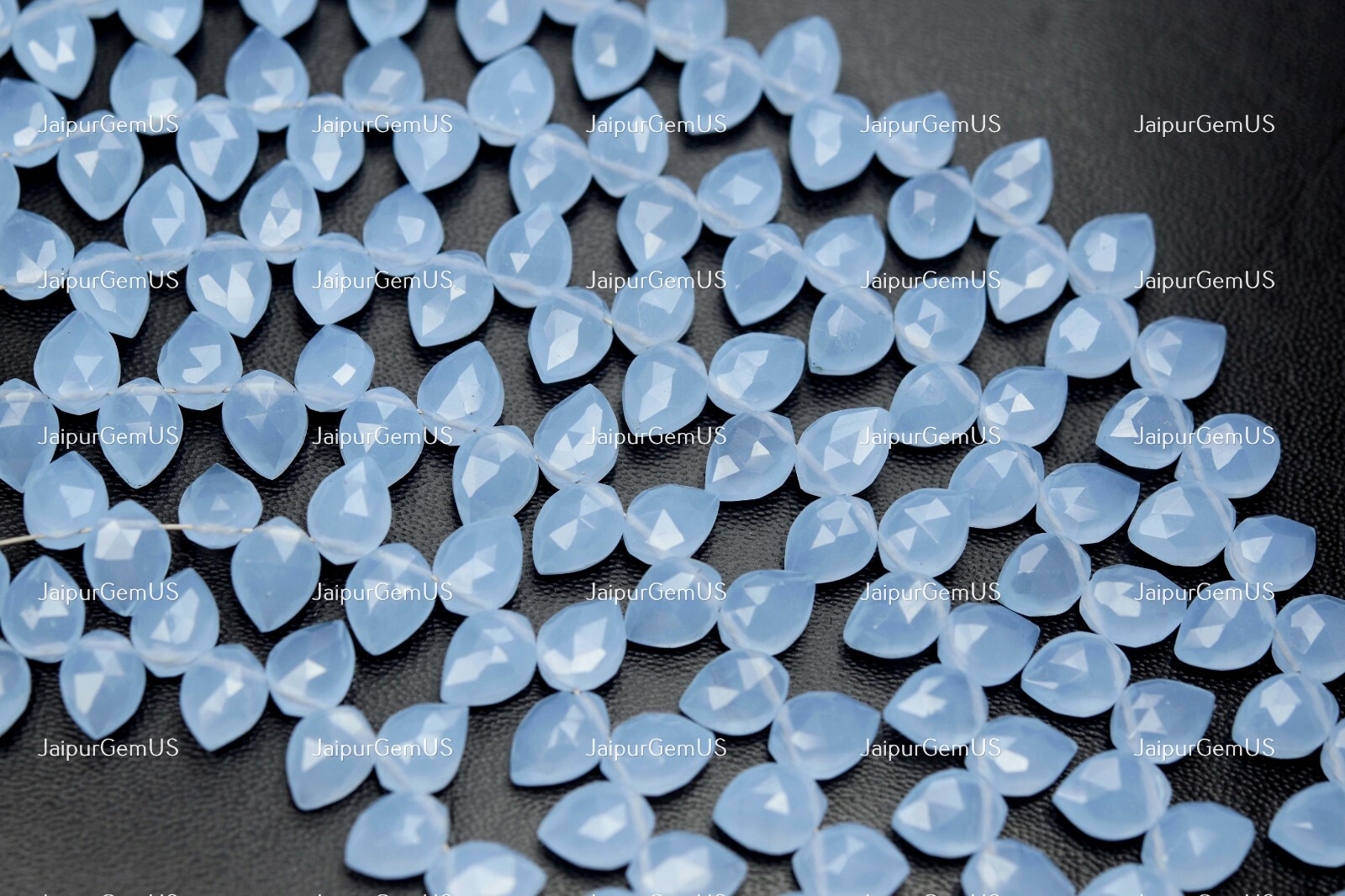 7 Inches Strand, Holly Blue Quartz Faceted Fancy Pear Shape Size-8.00mm Approx