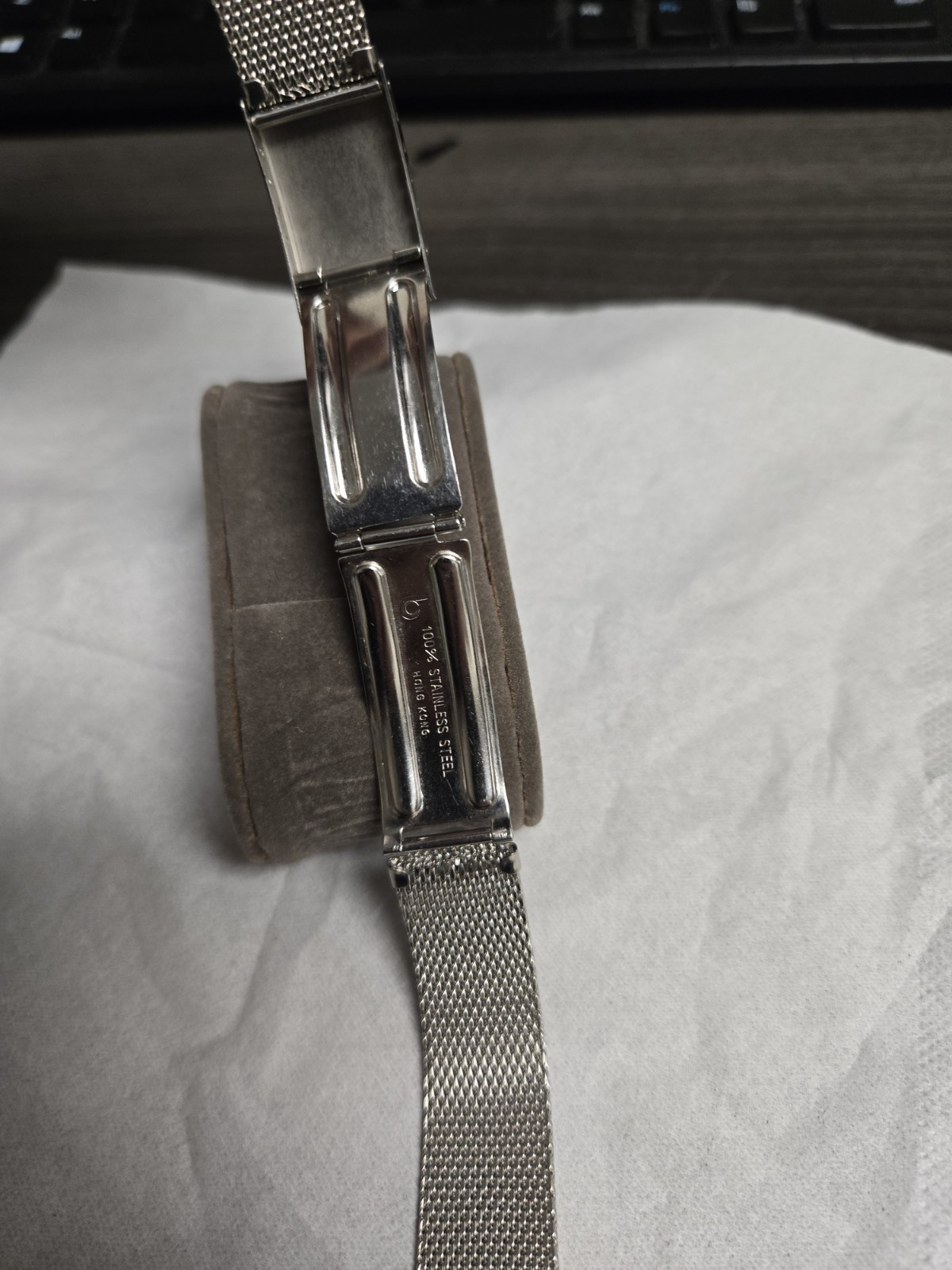Silver Stainless Steel Milanese Mesh Wristwatch Band w/ Folding Clasp 1002B
