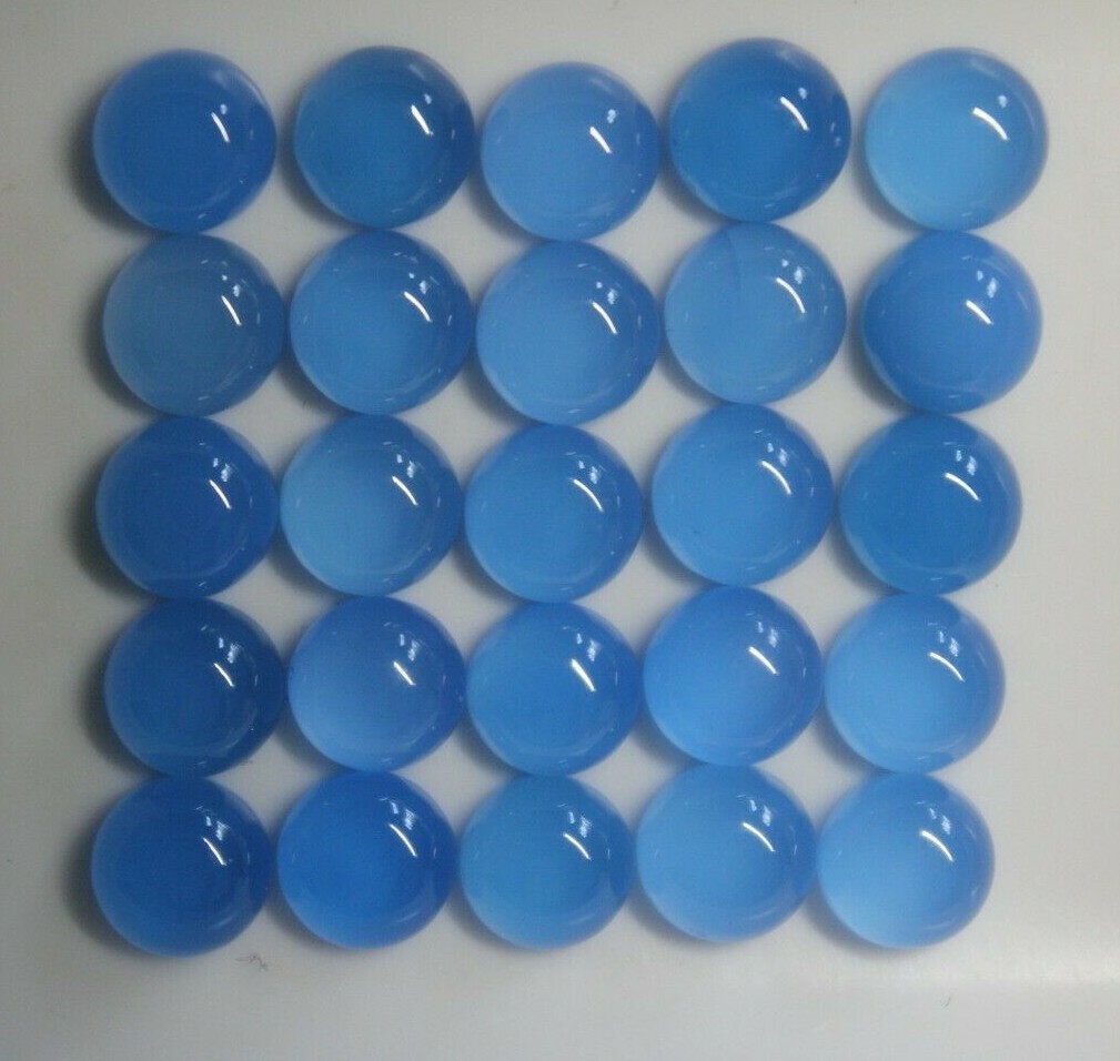 Blue Chalcedony 3mm, 4mm, 5mm, 6mm, 7mm, 8mm, 10mm & 12mm Round Loose Cabochon
