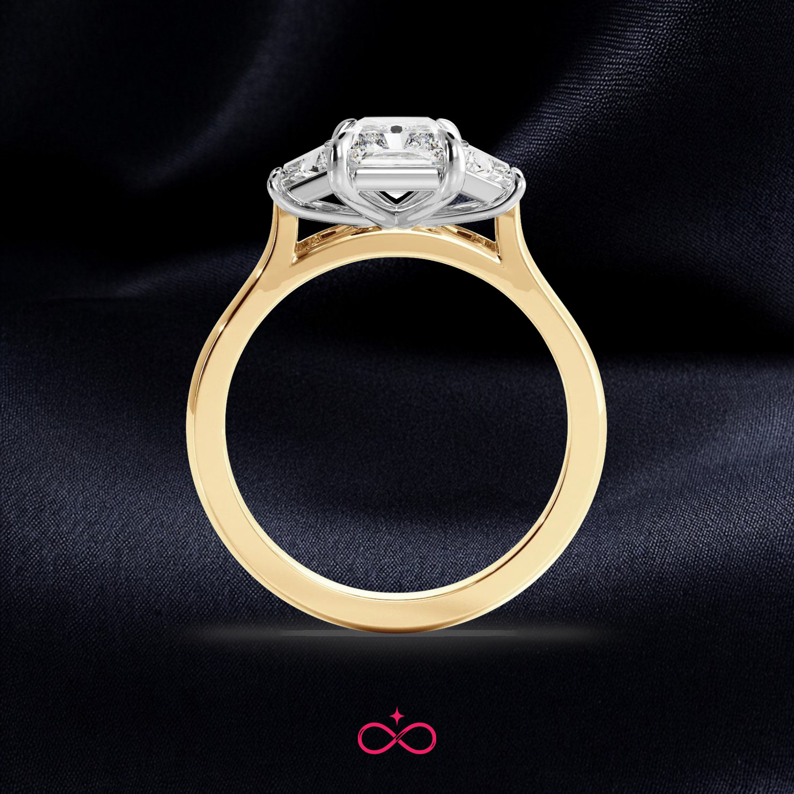 4.80 Ct Radiant Cut IGI Lab Created Diamond Engagement Ring 14k Multi-Tone Gold