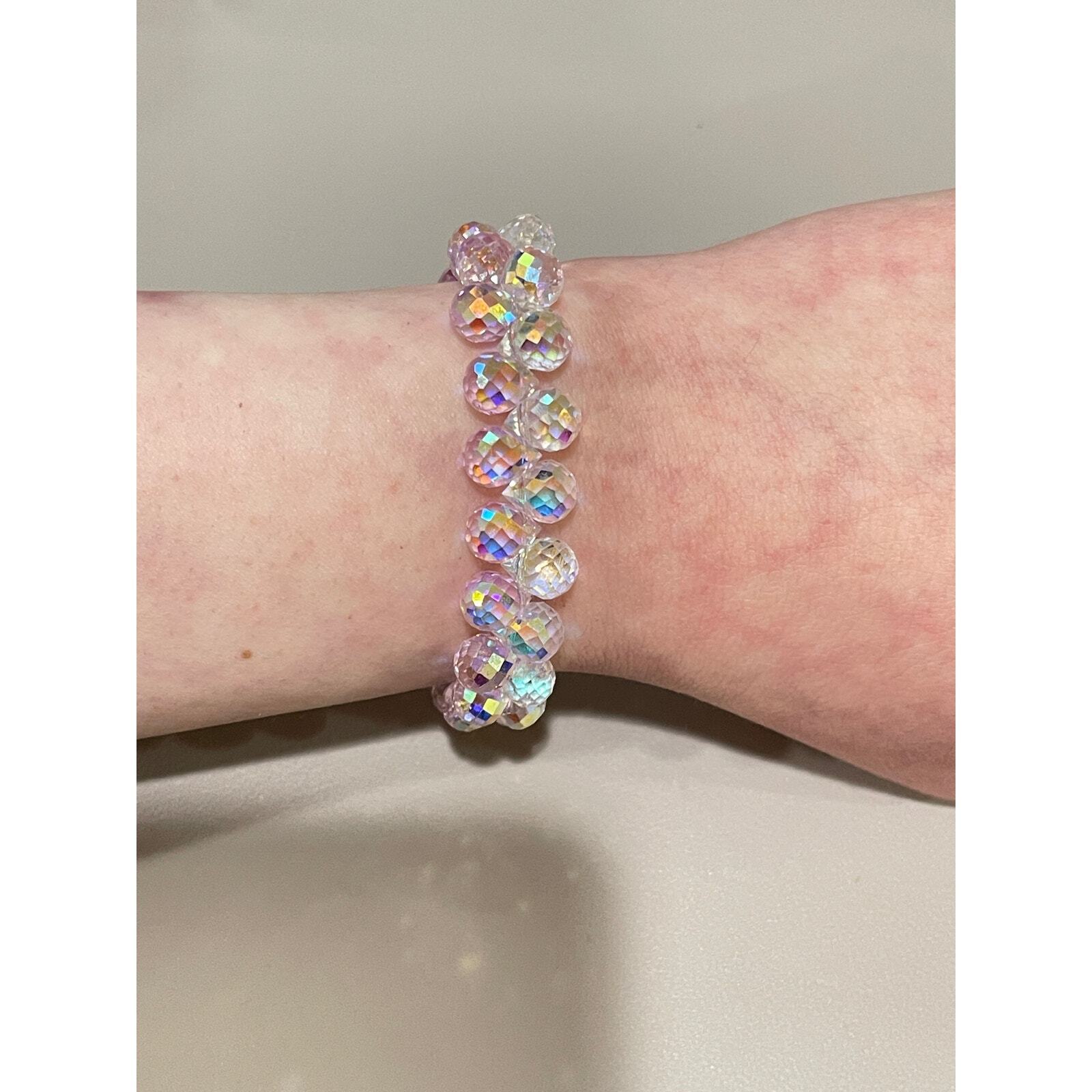 Pink Swarovski Beaded Bracelet