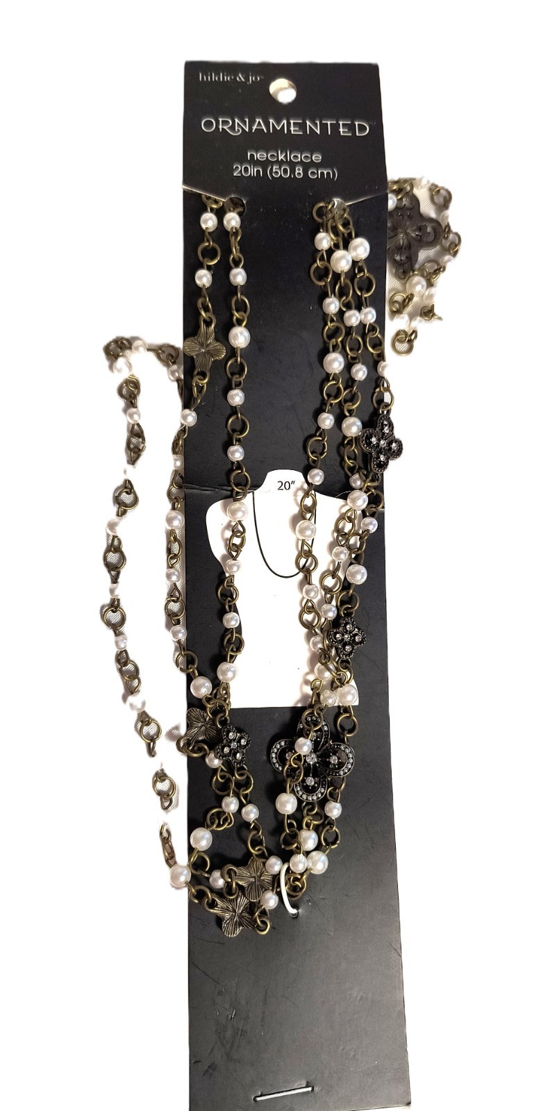 Hildie & Jo New with Tags Women’s Ornamented Necklace 20″ Imitation Pearls