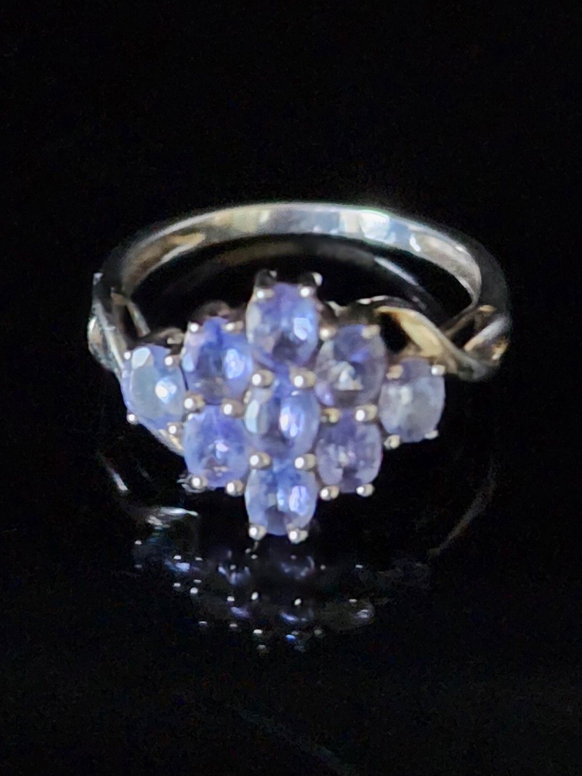 Vintage Sterling Silver Faceted Purple-Lavander Fluorite Ring Size 5.75