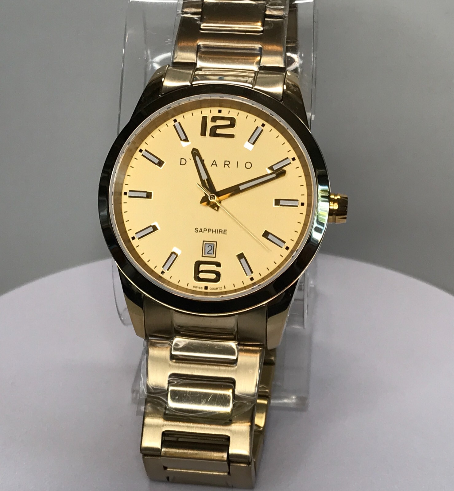 Watch NEW D’mario Heritage Switzerland NEW 18k Gold Plated All Stainless Steel