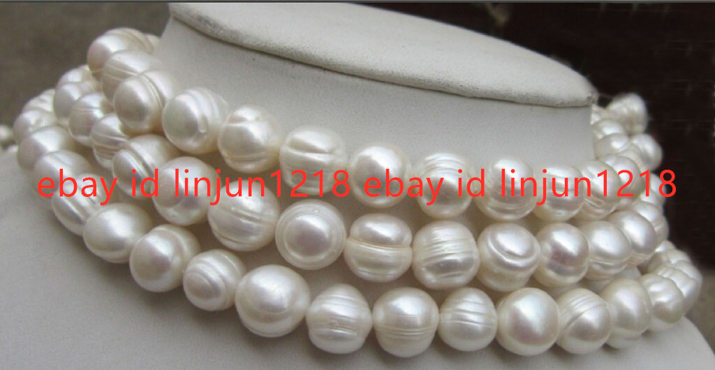 Natural 11-12mm White South Sea Baroque Pearl Necklace 14-48in