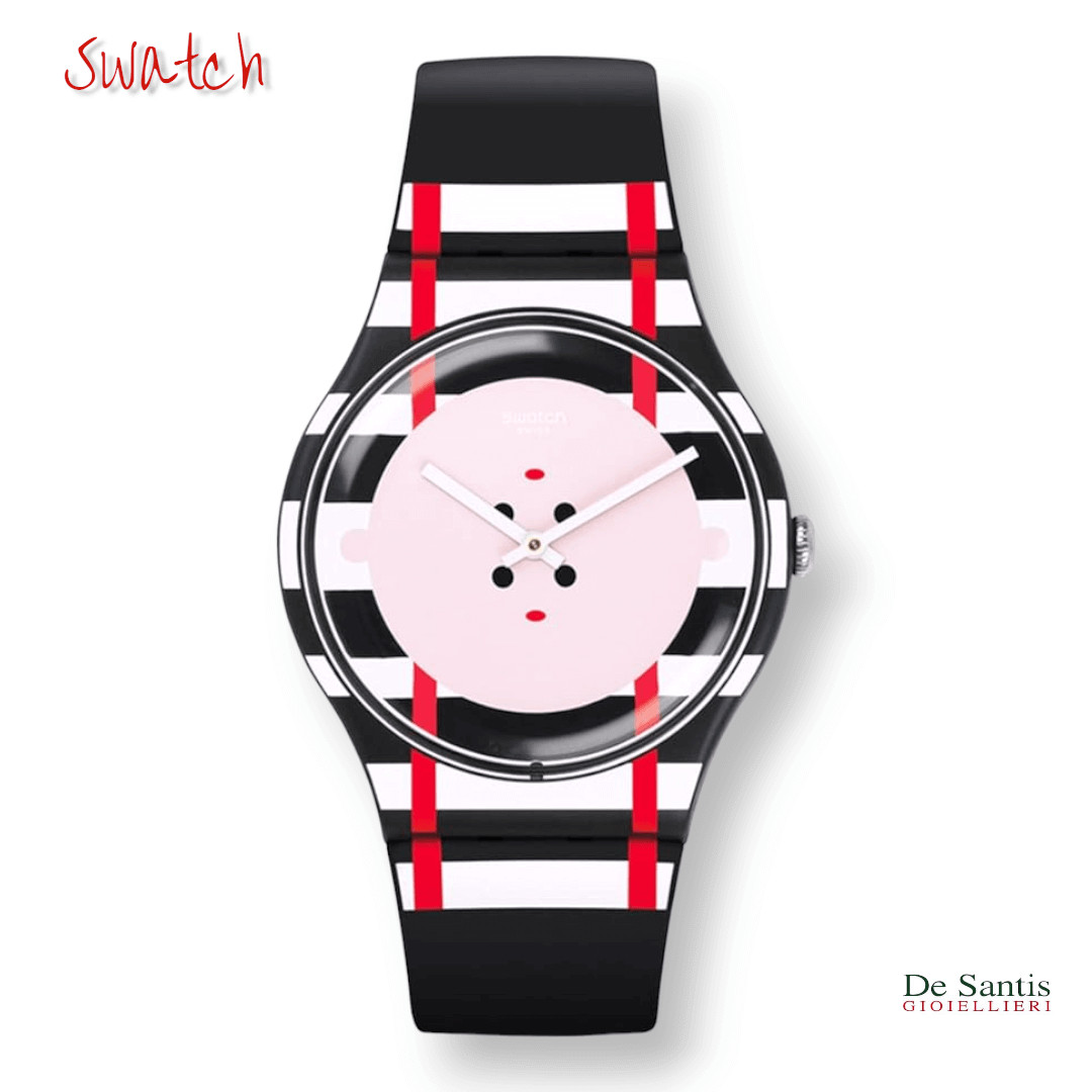 DOUBLE ME SUOB129 Unisex Wrist Watch Black White Silicone Swatch Mimo France